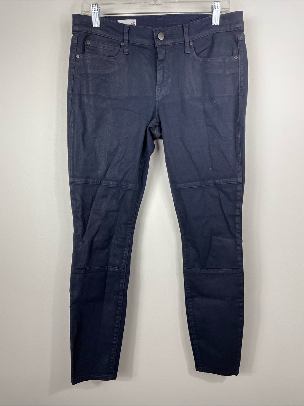 Gap 1969 Women’s Navy Dark Wash Stretch Slim Fit Waxed Jegging Jeans 5-Pocket